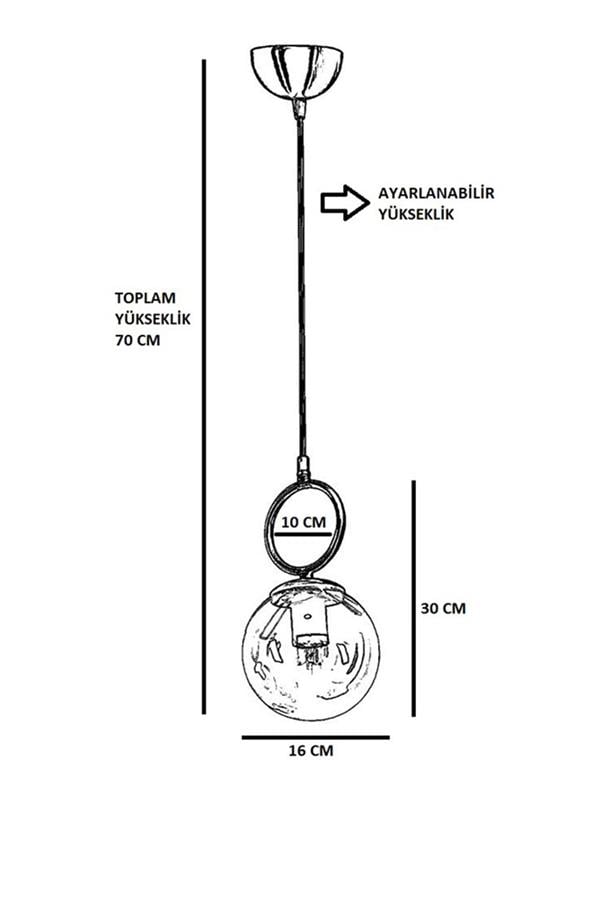 Lumexx  Morino Tekli Füme Camlı Siyah Sarkıt