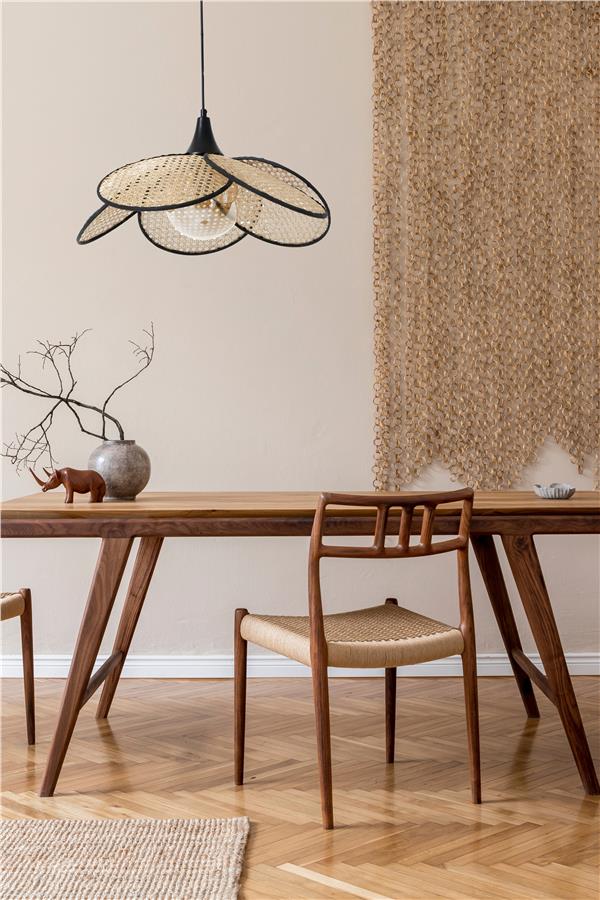 Lumexx Pervane Tekli Camlı Rattan Sarkıt