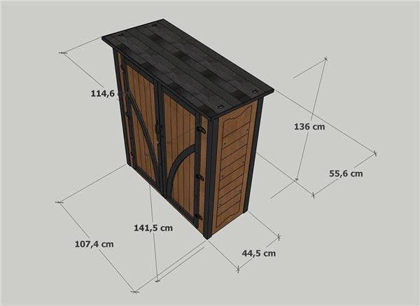 Mandu Ahşap Bahçe Depolama Dolabı 800Lt-Mnd223