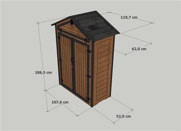 Mandu Ahşap Bahçe Depolama Dolabı 850 Lt-Mnd226
