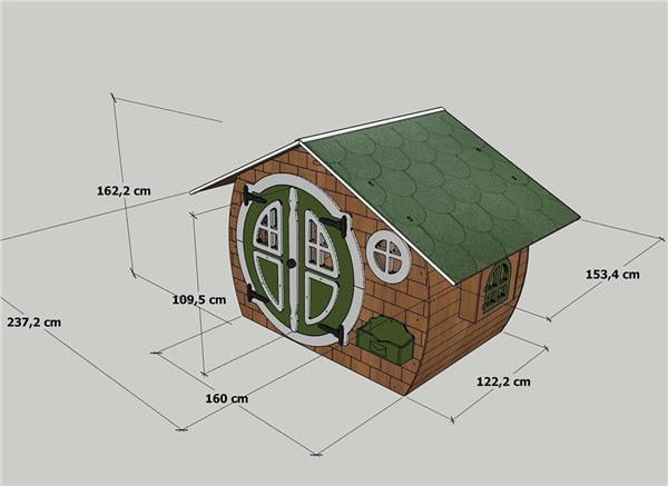 Mandu Ahşap Çocuk Oyun Evi (Playhouse) Hobbit-Mnd240