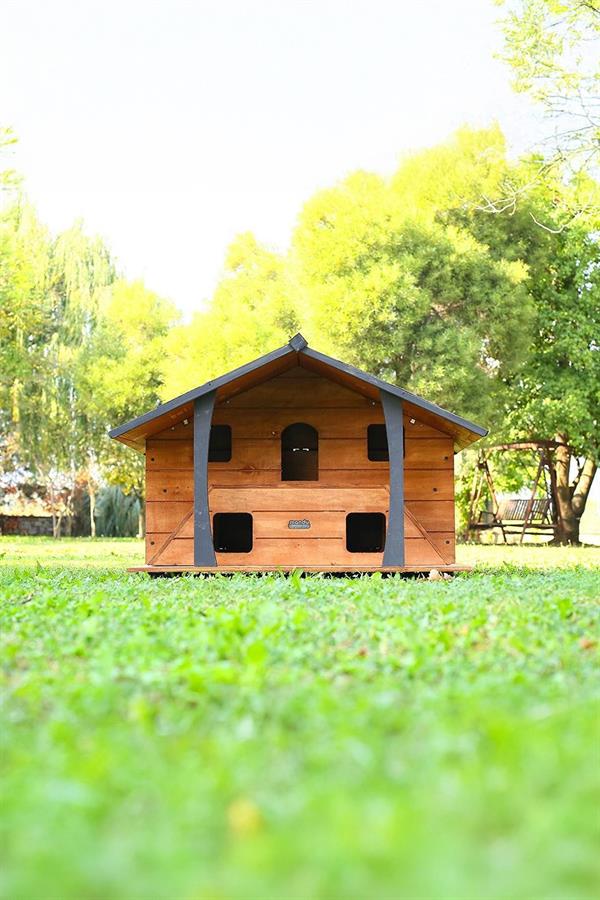 Mandu Ahşap Lüks Kedi Evi-Mnd111