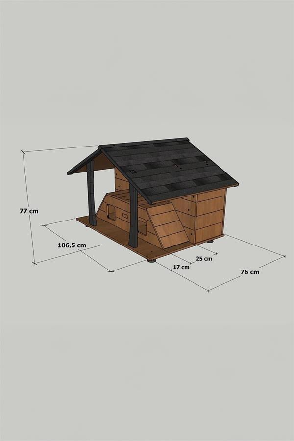 Mandu Ahşap Lüks Kedi Evi-Mnd111