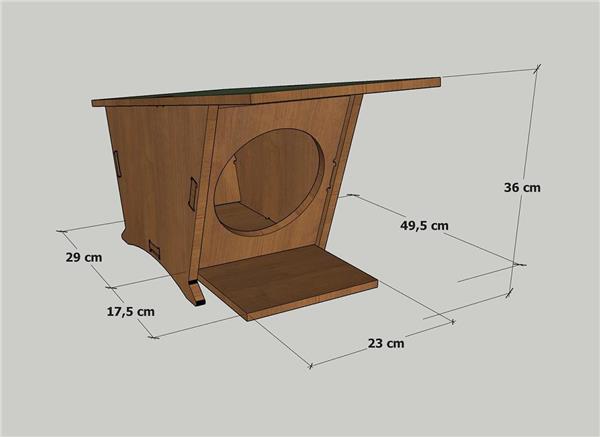 Mandu Ahşap Mini Kedi Evi (Yeni Doğan Evi)-Mnd215