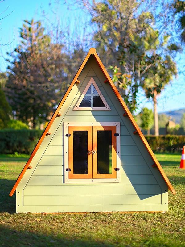 Mandu Ahşap Üçgen Çocuk Oyun Evi ( Aframe Playhouse) Mnd260