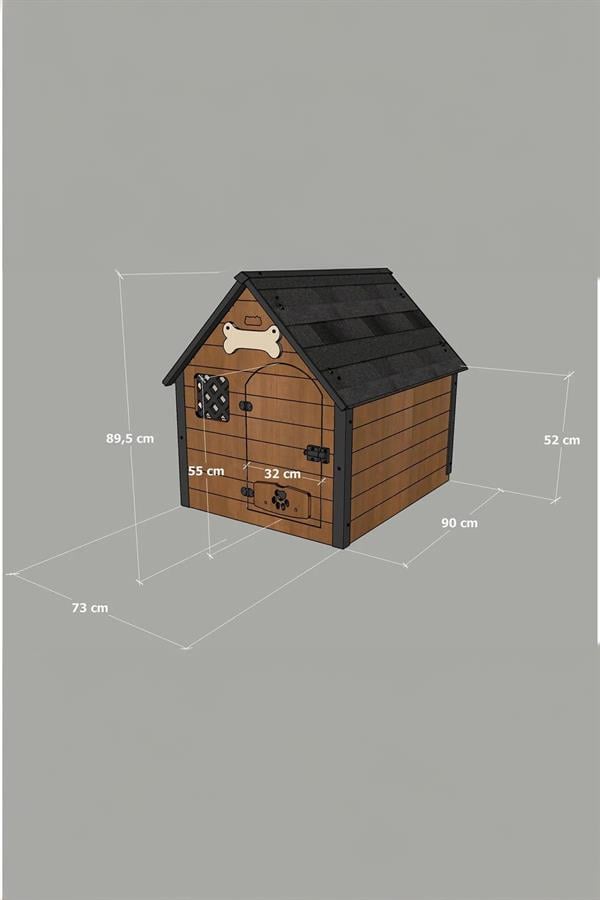 Mandu Isı Yalıtımlı Ahşap Köpek Kulübesi Large-Mnd56
