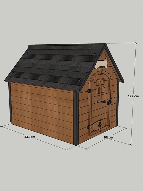 Mandu Isı Yalıtımlı Ahşap Köpek Kulübesi 2XL Mnd248