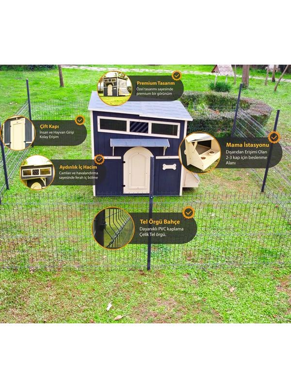 Mandu Private Ahşap Bahçeli Köpek Kulübesi Mnd262