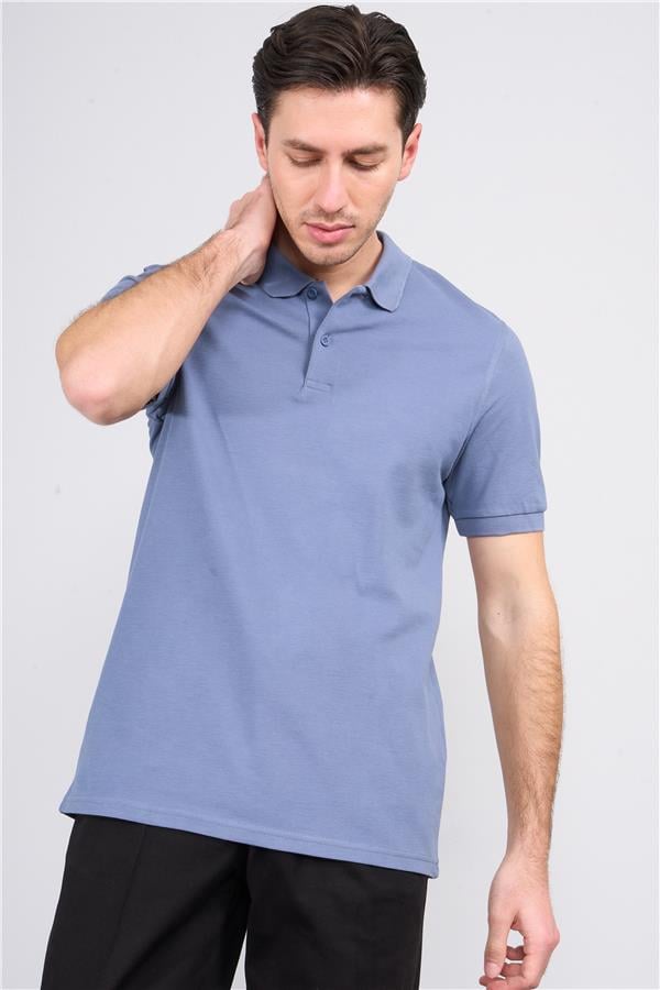 Mareteks 6612 Js S Mavı Erkek Polo Yaka Basıc Pıke T Shırt