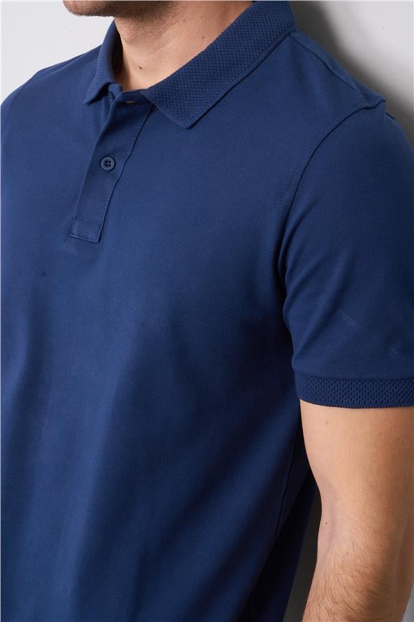 Mareteks 6615 Js Indıgo Erkek Polo Jakar Yaka 24/1 Pıke T-Shırt