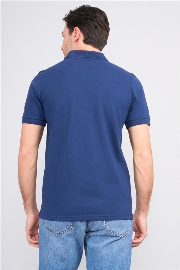 Mareteks 6615 Js Indıgo Erkek Polo Jakar Yaka 24/1 Pıke T-Shırt