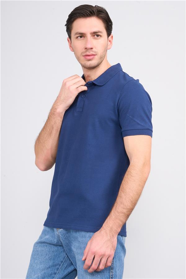 Mareteks 6615 Js Indıgo Erkek Polo Jakar Yaka 24/1 Pıke T-Shırt