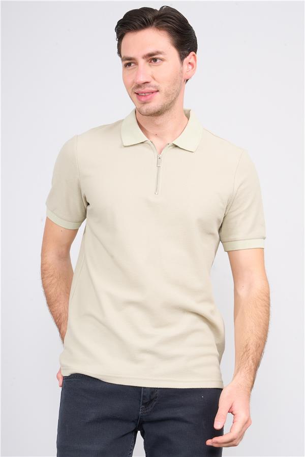 Mareteks 6617 Js Tas Erkek Polo Yaka Amerıkan Pıke Fermuarlı T-Shırt