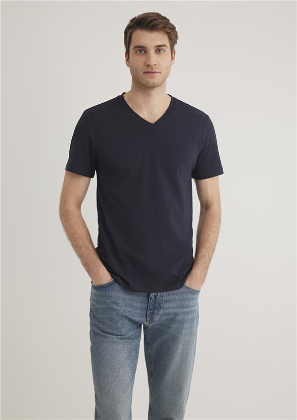 Mavi 061748-17588 Stretch V Yaka Koyu Lacivert T-Shirt