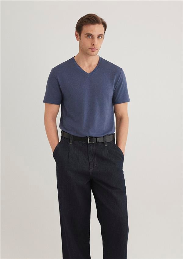 Mavi 061748-18790 V Yaka İndigo T-Shirt