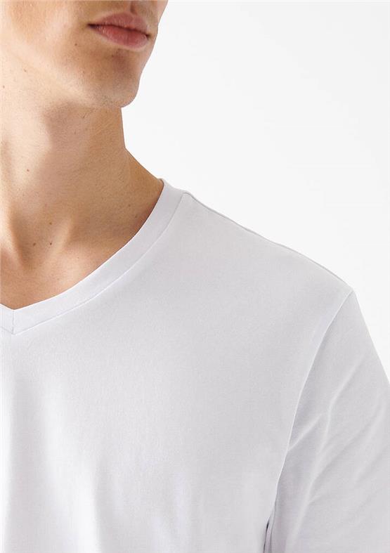 Mavi 061748-620 Erkek Stretch V Yaka Beyaz T-Shirt