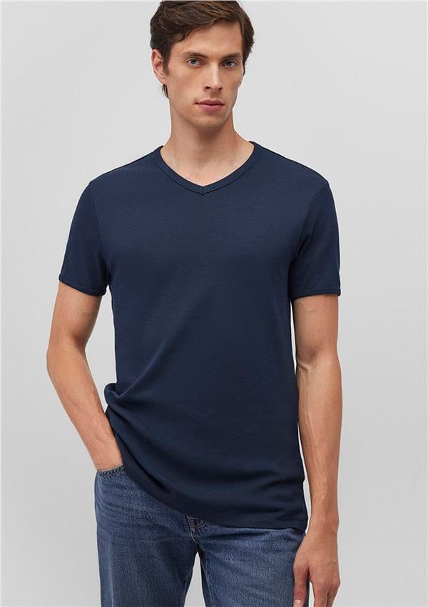 Mavi 063748-17588 Erkek V Yaka Koyu Lacivert T-Shirt