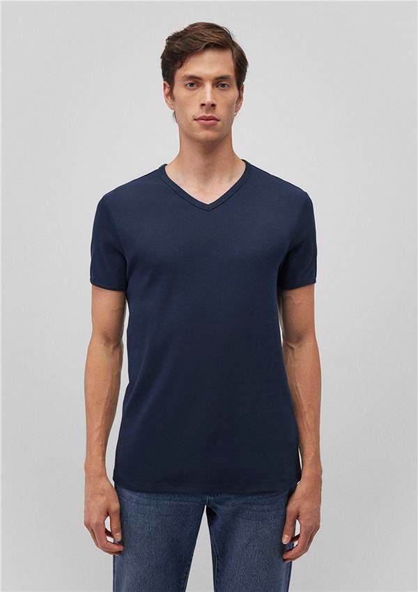 Mavi 063748-17588 Erkek V Yaka Koyu Lacivert T-Shirt