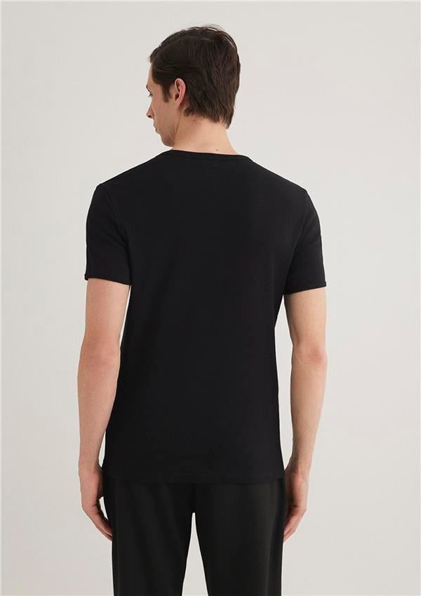Mavi 063748-900 Erkek Siyah V Yaka T-Shirt