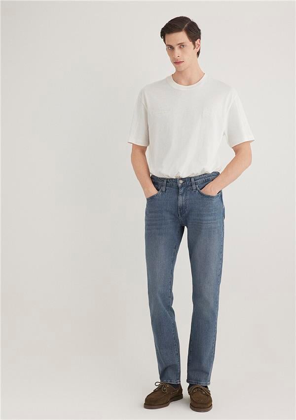 Mavı M0035189282 Marcus Smokey Blue Mavı Premıum Erkek Slım Denım Pantolon