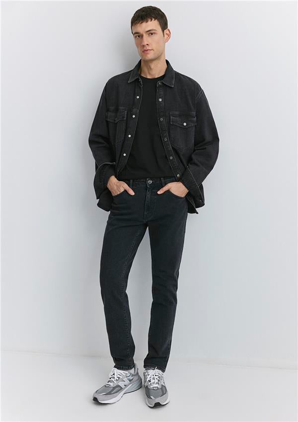 Mavı M0081089340 Mılan Iron Grey Mavı Black Erkek Tapered Denım Pantolon