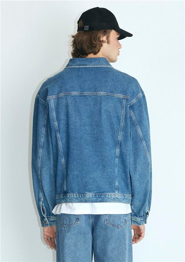 Mavı M0110001-80480 Ryan Dark Blue Denım Erkek Oversıze Denım Ceket