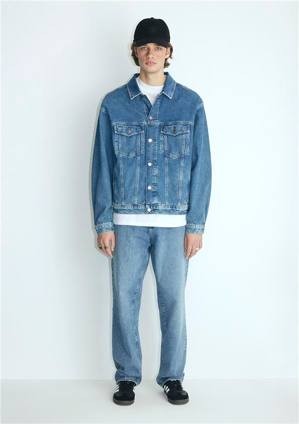 Mavı M0110001-80480 Ryan Dark Blue Denım Erkek Oversıze Denım Ceket