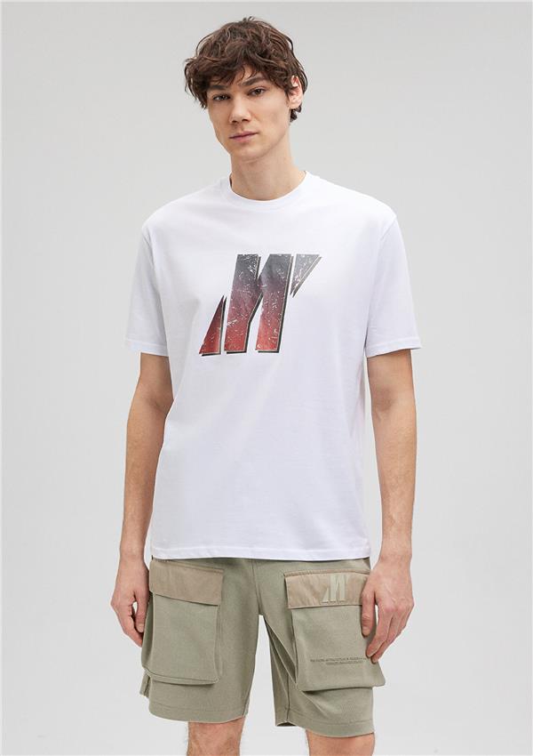 Mavi M0612185-620 Beyaz Erkek Loose Mavi Pro T-Shirt