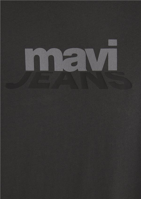 Mavı M0612355-80955 Demır Grı Erkek Loose Mavı Jeans Baskılı T-Shırt