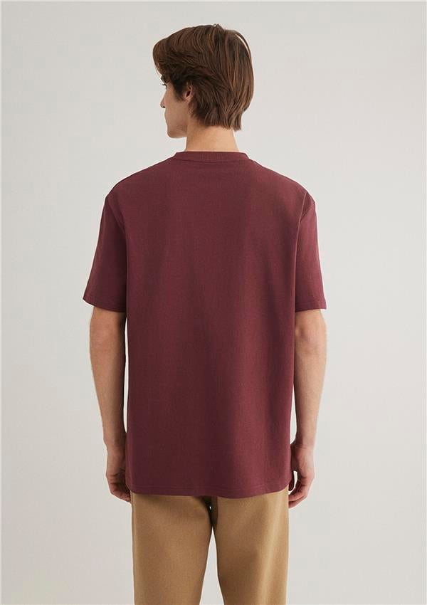 Mavı M0612477-70396 Red Mahogany Erkek Loose Awareness Baskılı T-Shırt