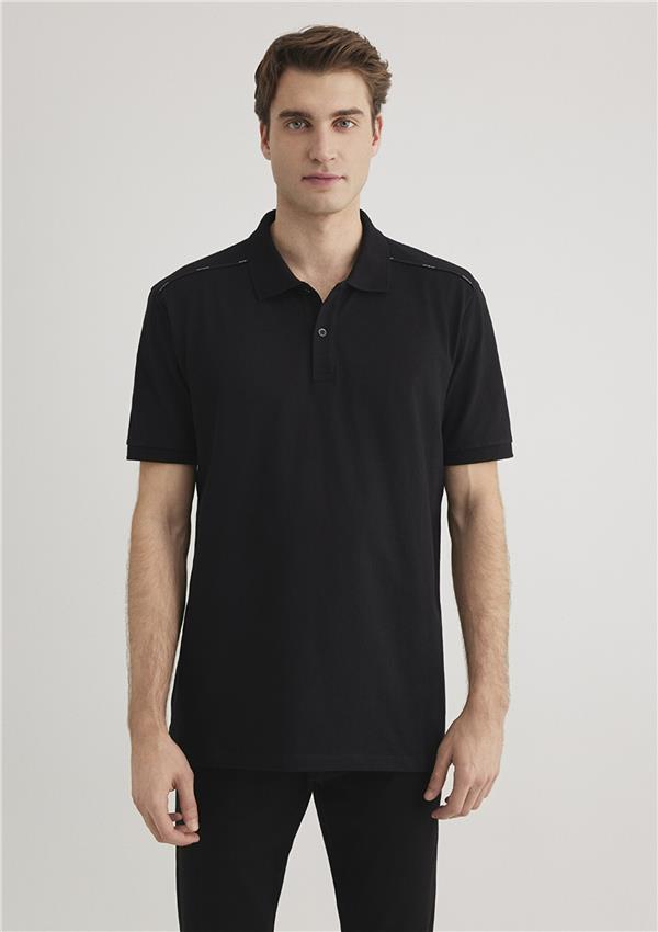 Mavı M0612530-900 Sıyah Erkek Regular Polo Yaka T-Shırt
