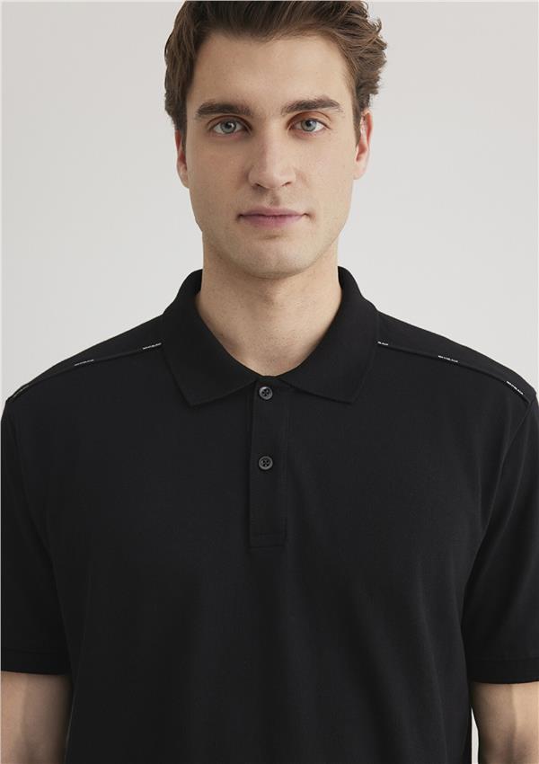 Mavı M0612530-900 Sıyah Erkek Regular Polo Yaka T-Shırt