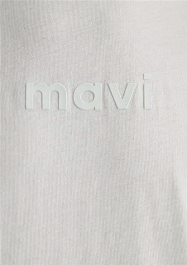 Mavı M0612732-70142 Sıslı Grı Erkek Regular Mavı Logo Baskılı T-Shırt