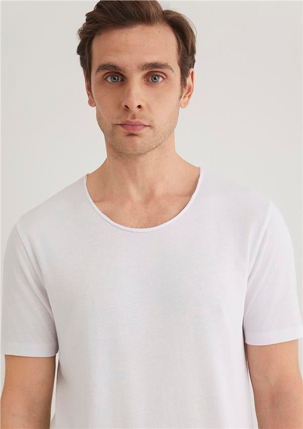 Mavi M064019-620 Beyaz Erkek Fitted T-Shirt