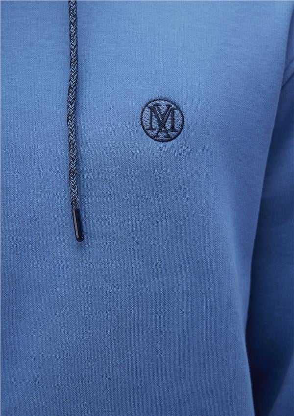Mavı M065809-70872 Koyu Mavı Erkek Loose Kapusonlu Sweatshırt