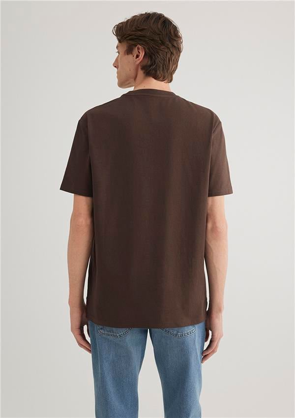 Mavı M066248-88067 Hot Fudge Erkek Loose Basıc Bısıklet Yaka Ceplı T-Shırt