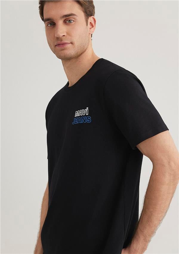 Mavi M066841-900 Siyah Erkek Mavi Baskılı T-Shirt