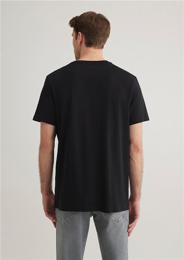 Mavi M066841-900 Siyah Erkek Mavi Baskılı T-Shirt