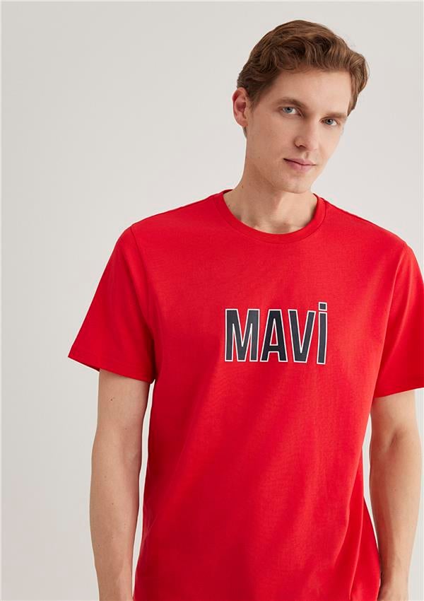 Mavi M066842-33099 Çin Kırmızısı Erkek T-Shirt