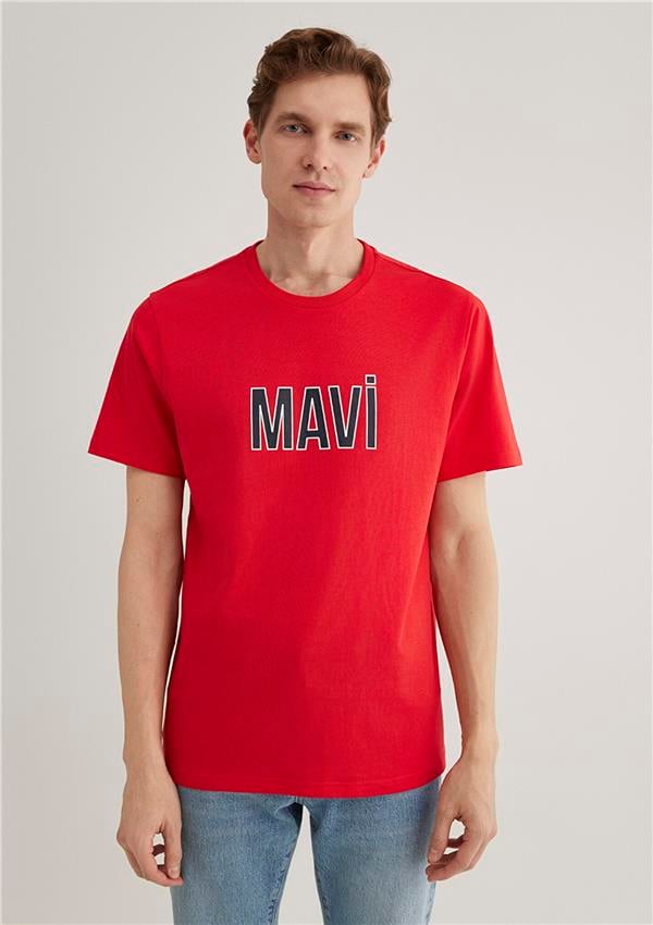 Mavi M066842-33099 Çin Kırmızısı Erkek T-Shirt