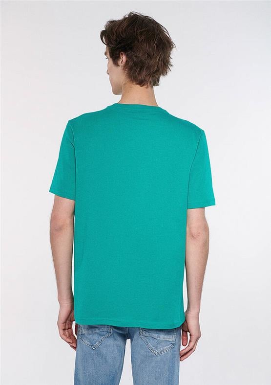 Mavi M066842-71825 Turkuaz Mavisi Erkek Mavi Logo T-Shirt Logo T-Shirt