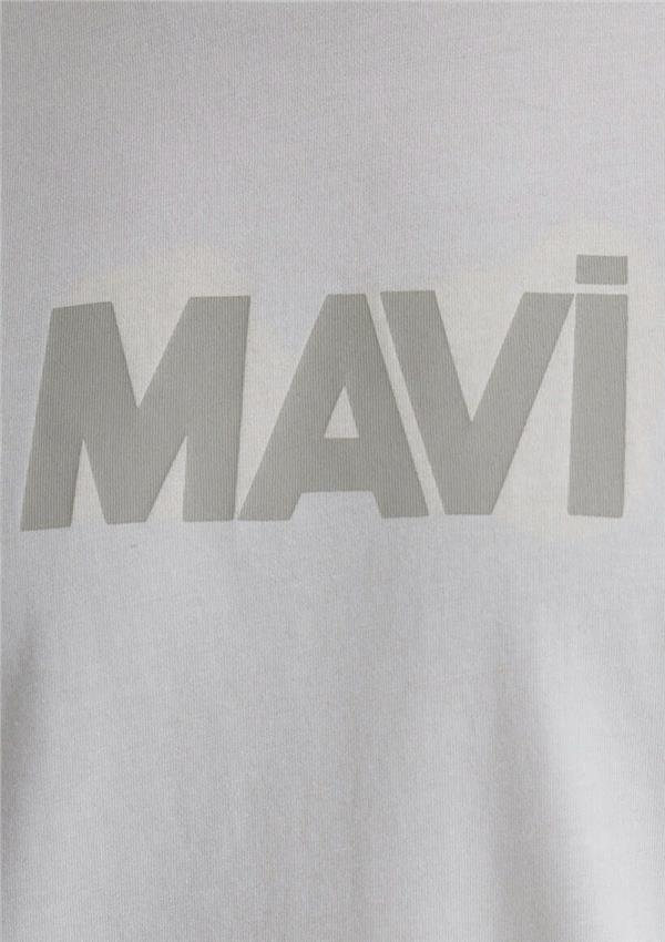 Mavi M066846-70080 Pus Gri Erkek Slim Mavi Baskılı T-Shirt