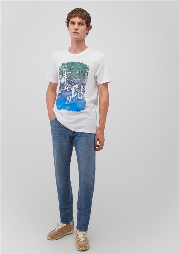 Mavi M067054-620 Beyaz Erkek Regular Bogazıcı İstanbul T-Shirt