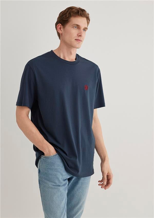 Mavi M067074-33207 Gece Lacivert Erkek Logo Nakışlı T-Shirt