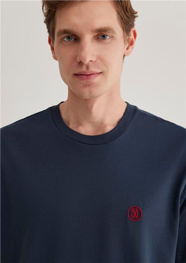 Mavi M067074-33207 Gece Lacivert Erkek Logo Nakışlı T-Shirt