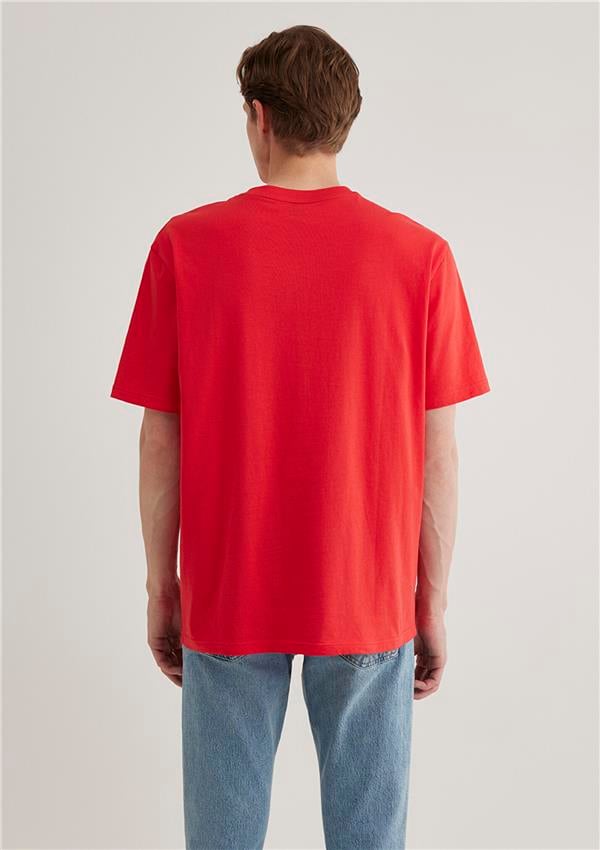 Mavi M067074-70471 Kırmızı Erkek Logo Nakışlı T-Shirt