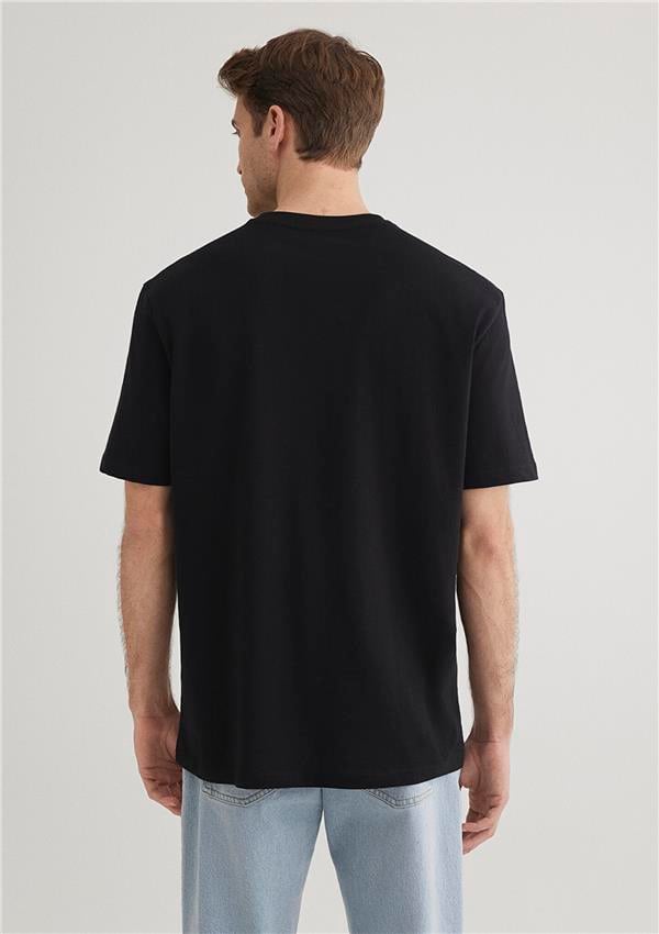 Mavi M067074-900 Siyah Erkek Logo Nakışlı T-Shirt