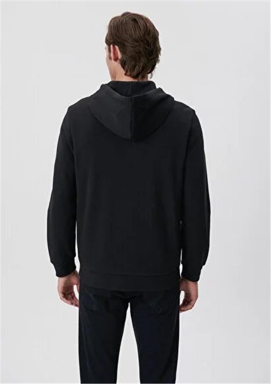 Mavi M0S10013-900 Siyah Erkek Fermuarlı Kapusonlu Sweatshirt