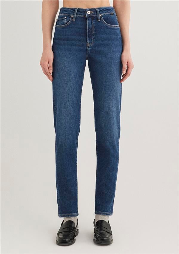 Mavi M100277-33687 Koyu Gold Shape Kadın Mom Cındy Denim Pantolon