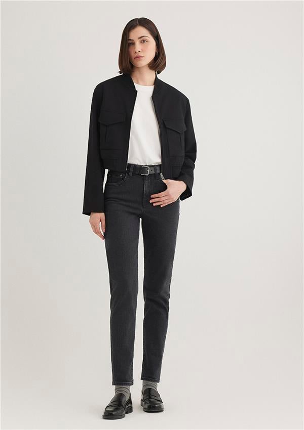 Mavi M100277-35250 Mid Smoke Denim Kadın Mom Cındy Denim Pantolon